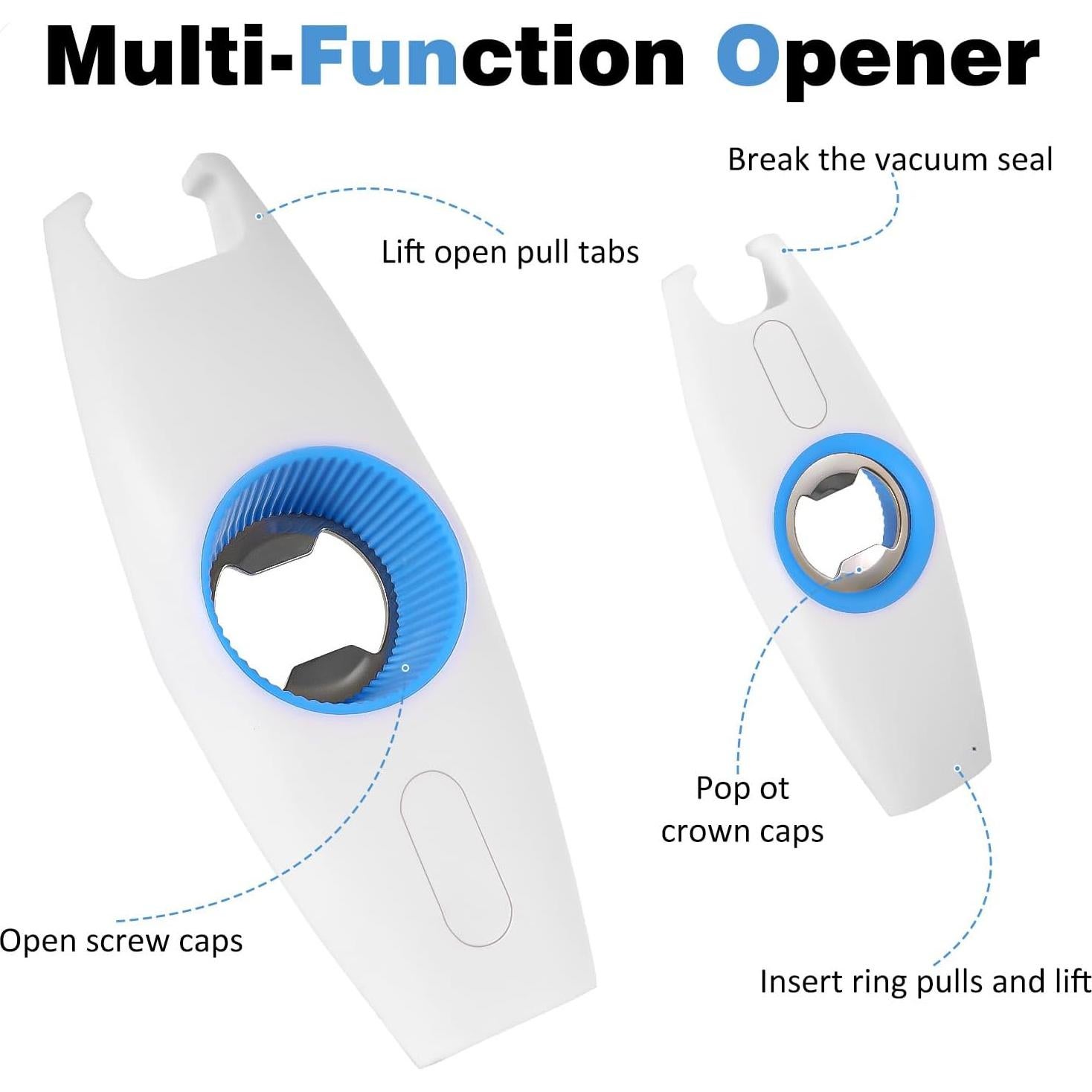 Abridor Multifuncional 5-en-1 NTOUSIUY Azul para Bebidas