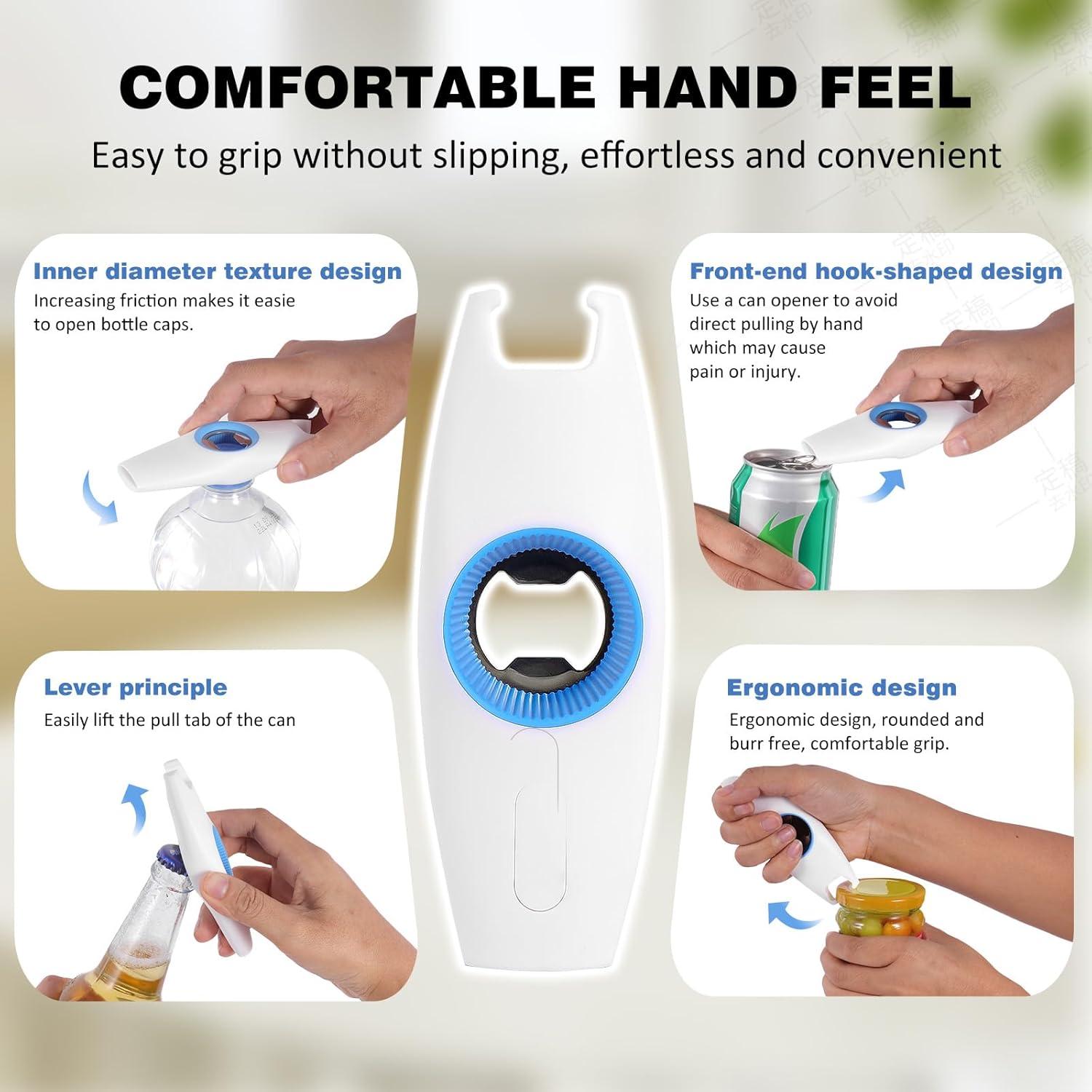 Abridor Multifuncional 5-en-1 NTOUSIUY Azul para Bebidas