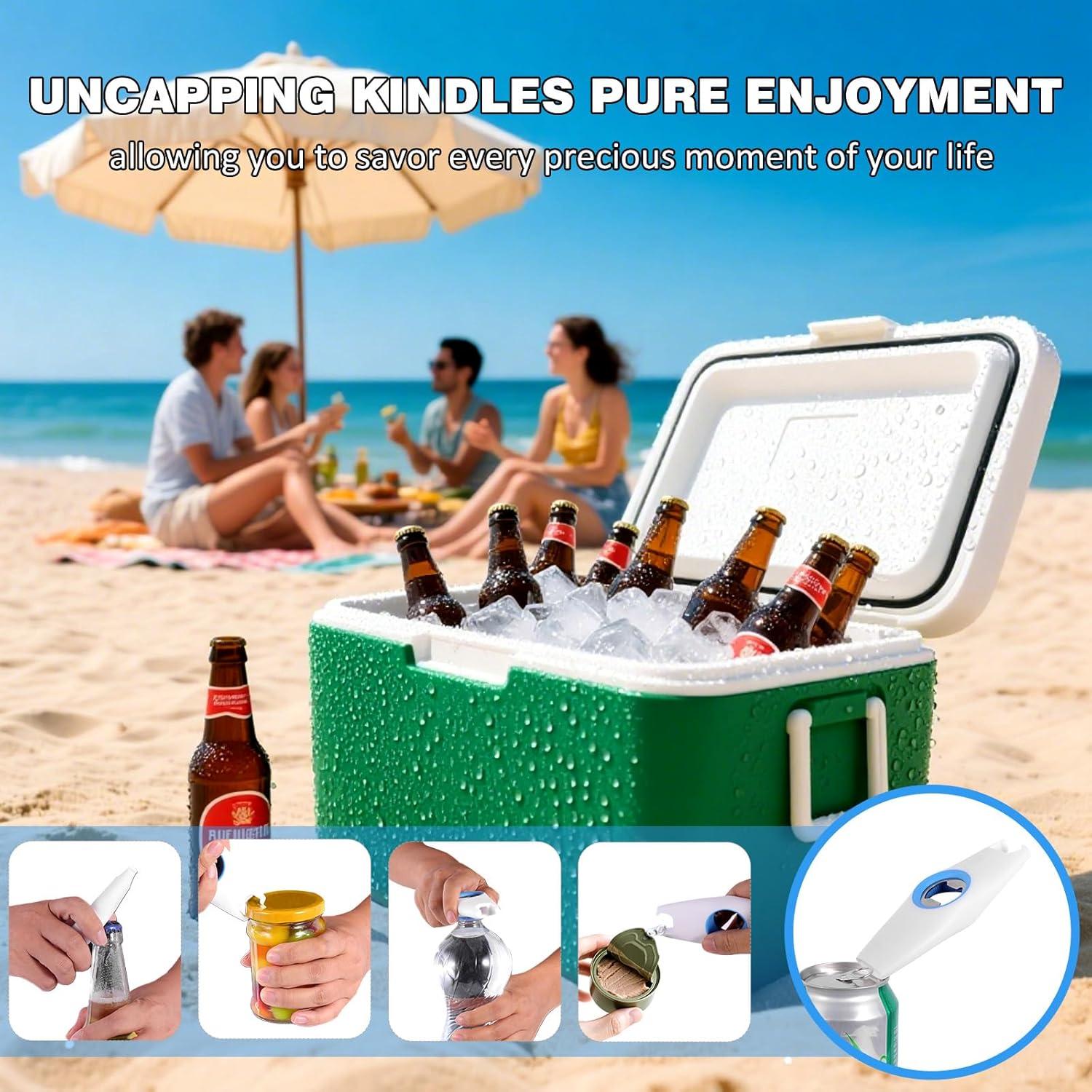 Abridor Multifuncional 5-en-1 NTOUSIUY Azul para Bebidas