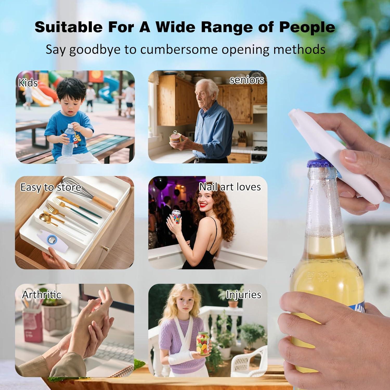 Abridor Multifuncional 5-en-1 NTOUSIUY Azul para Bebidas