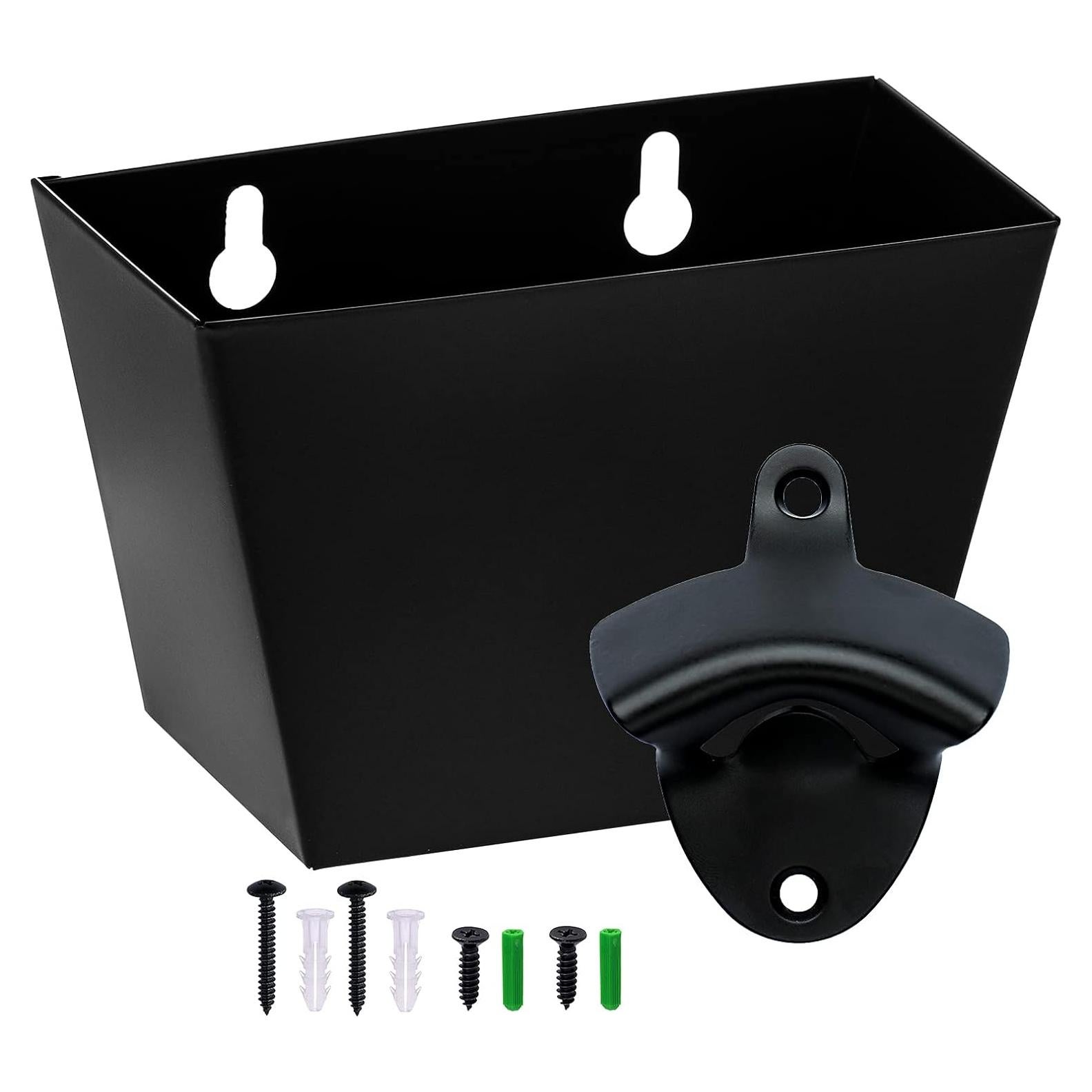 Abrebotellas de pared Luwanburg negro acero inoxidable