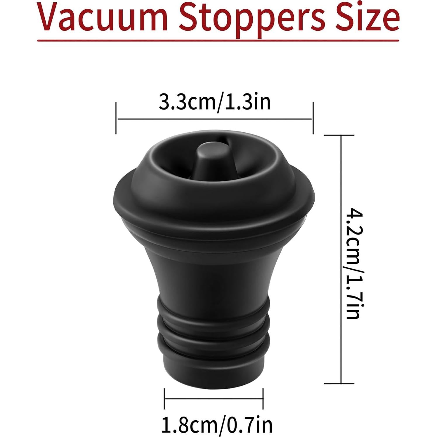 Juego de 3 Tapones de Vacío para Vino KAEZDD - Silicona