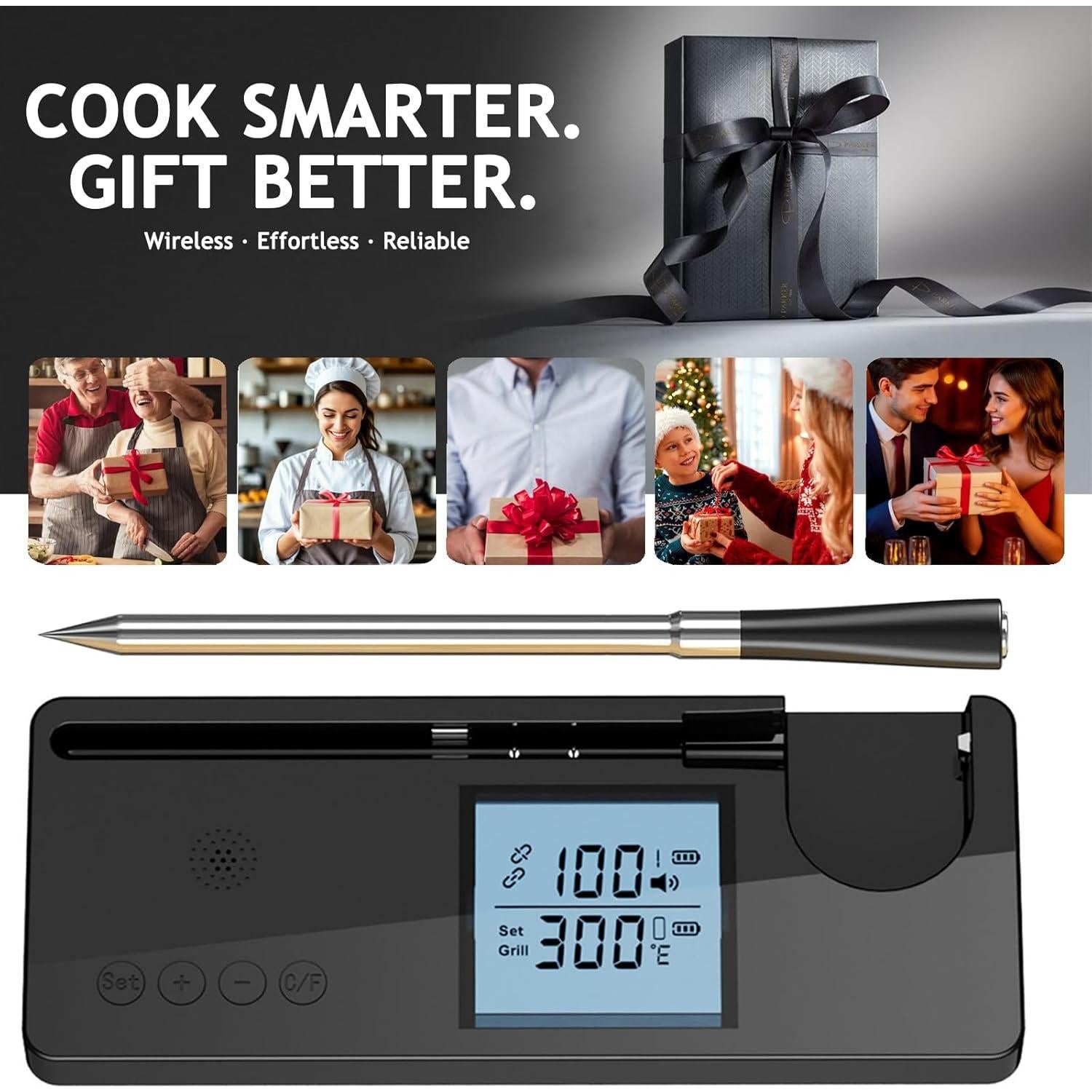 Termómetro de Carne Digital Inalámbrico JOPCPIE con Bluetooth 5.3