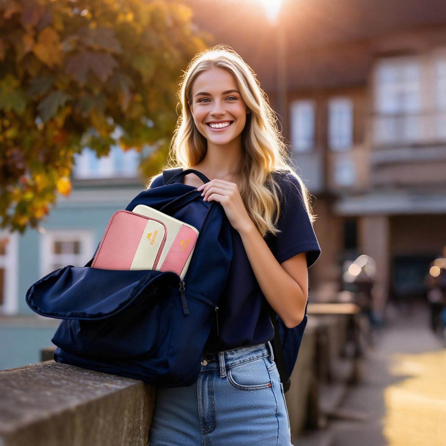 Estuche Organizador de Cables MATEIN 2 Pack Beige Resistente