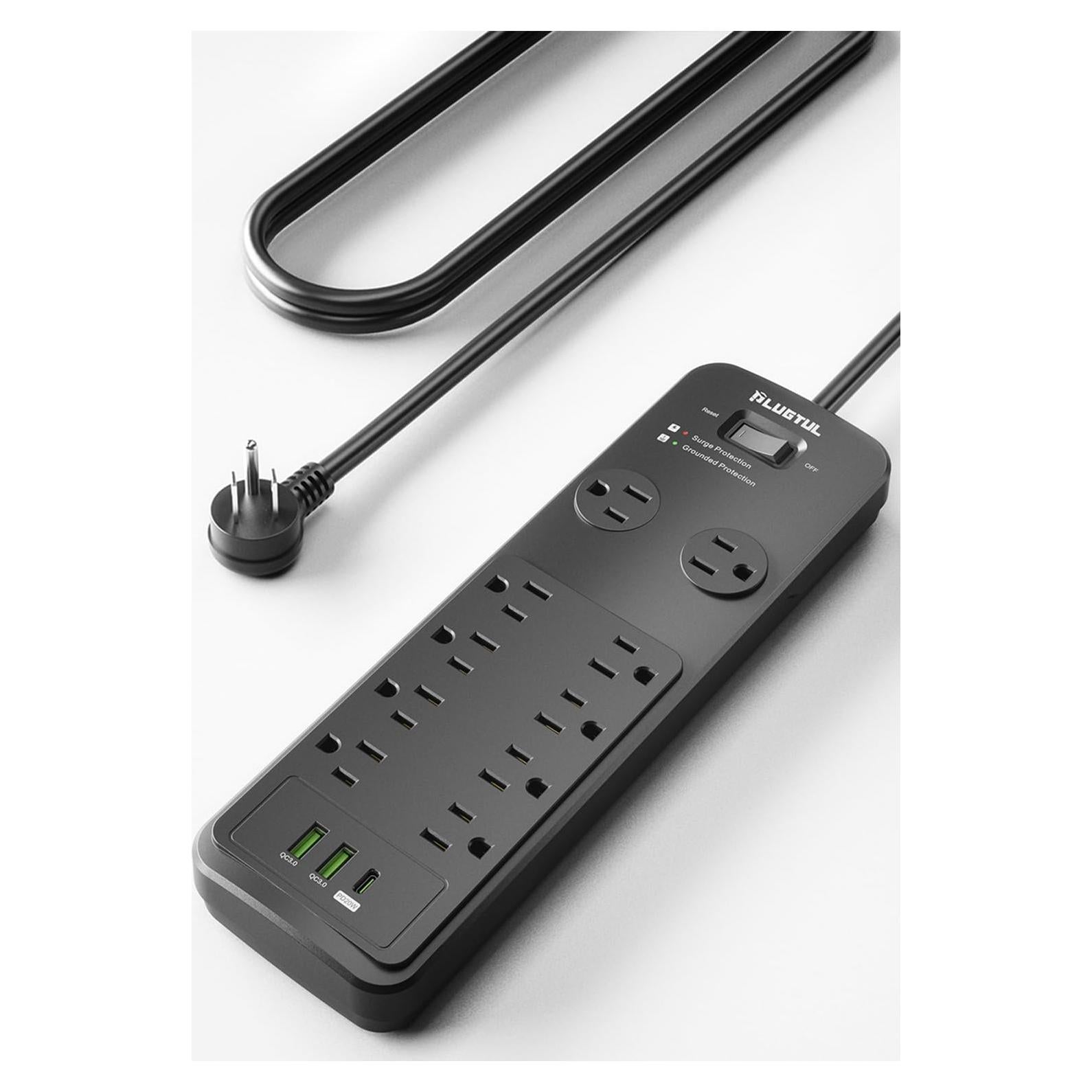 Protector de Sobretensión PLUGTUL 10FT 2040J 10 Salidas USB-C