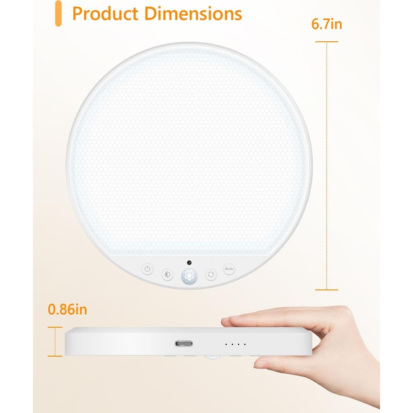 Luz de Techo Recargable ShunFSC 6W con Sensor de Movimiento