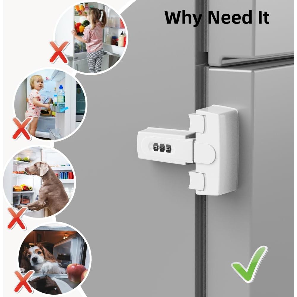 Candado de Refrigerador a Prueba de Niños con Código - 2 Unidades