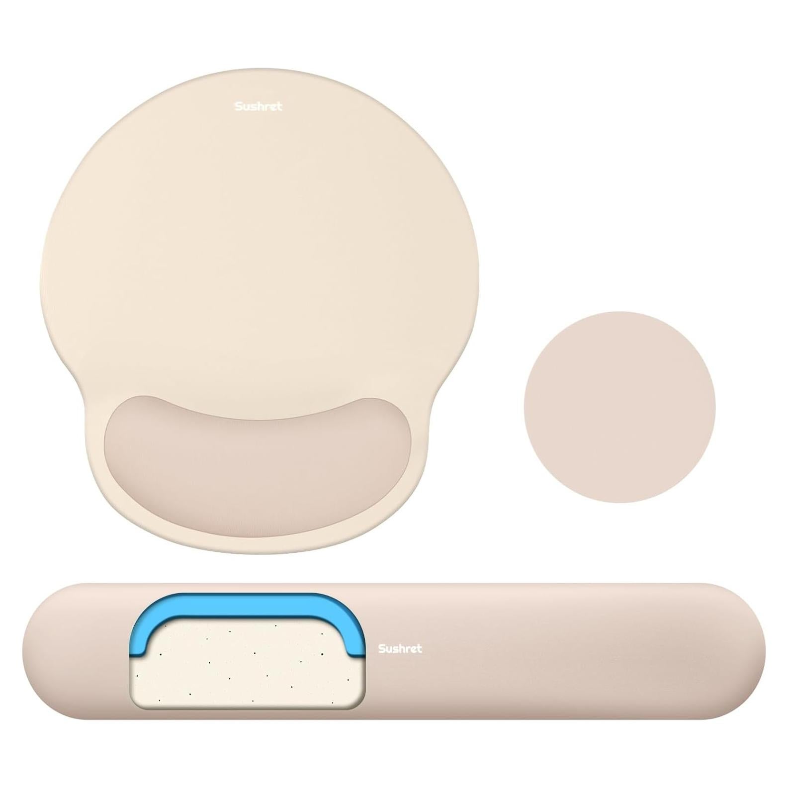 Set Alfombrilla de Ratón y Reposamuñecas Ergonómico Albaricoque