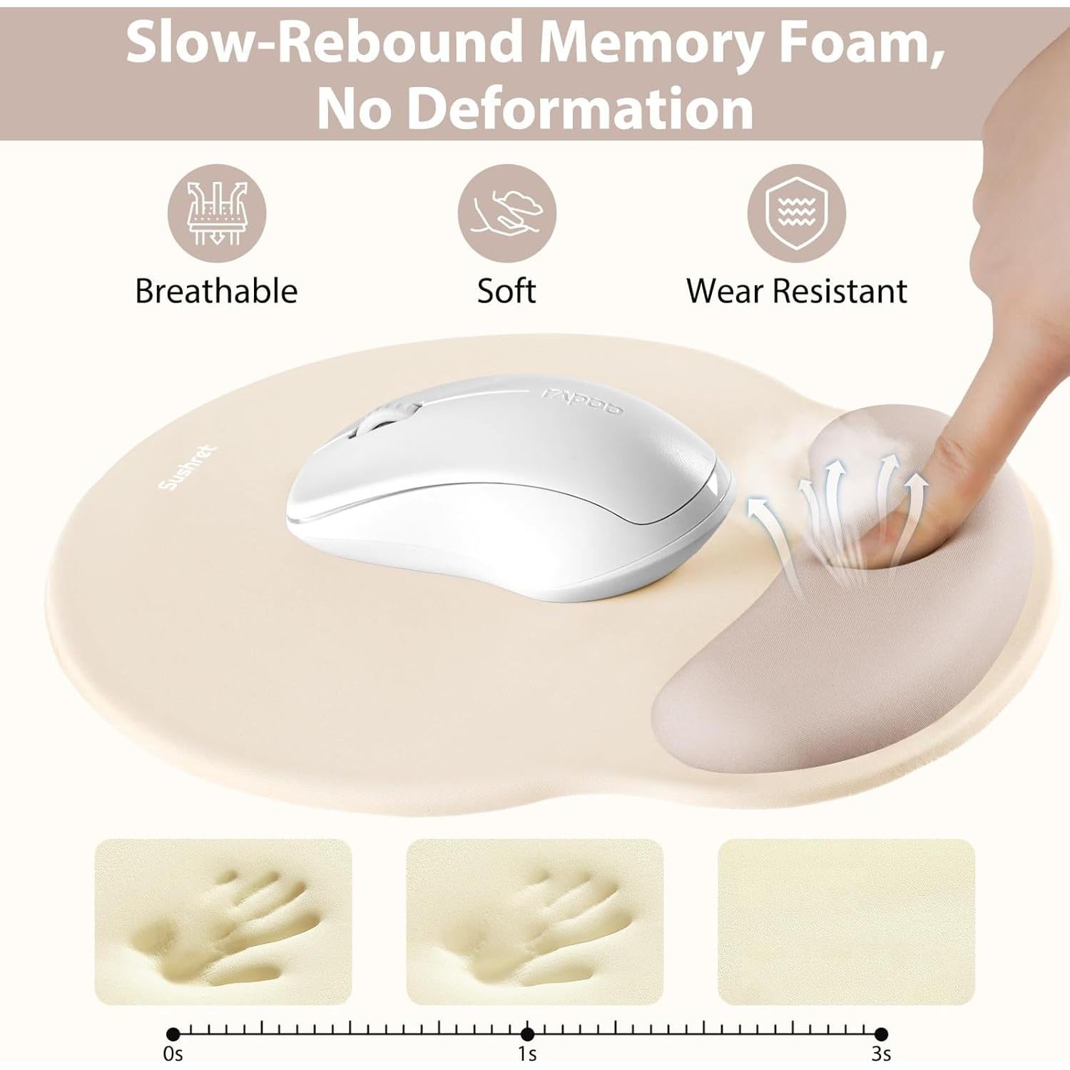 Set Alfombrilla de Ratón y Reposamuñecas Ergonómico Albaricoque