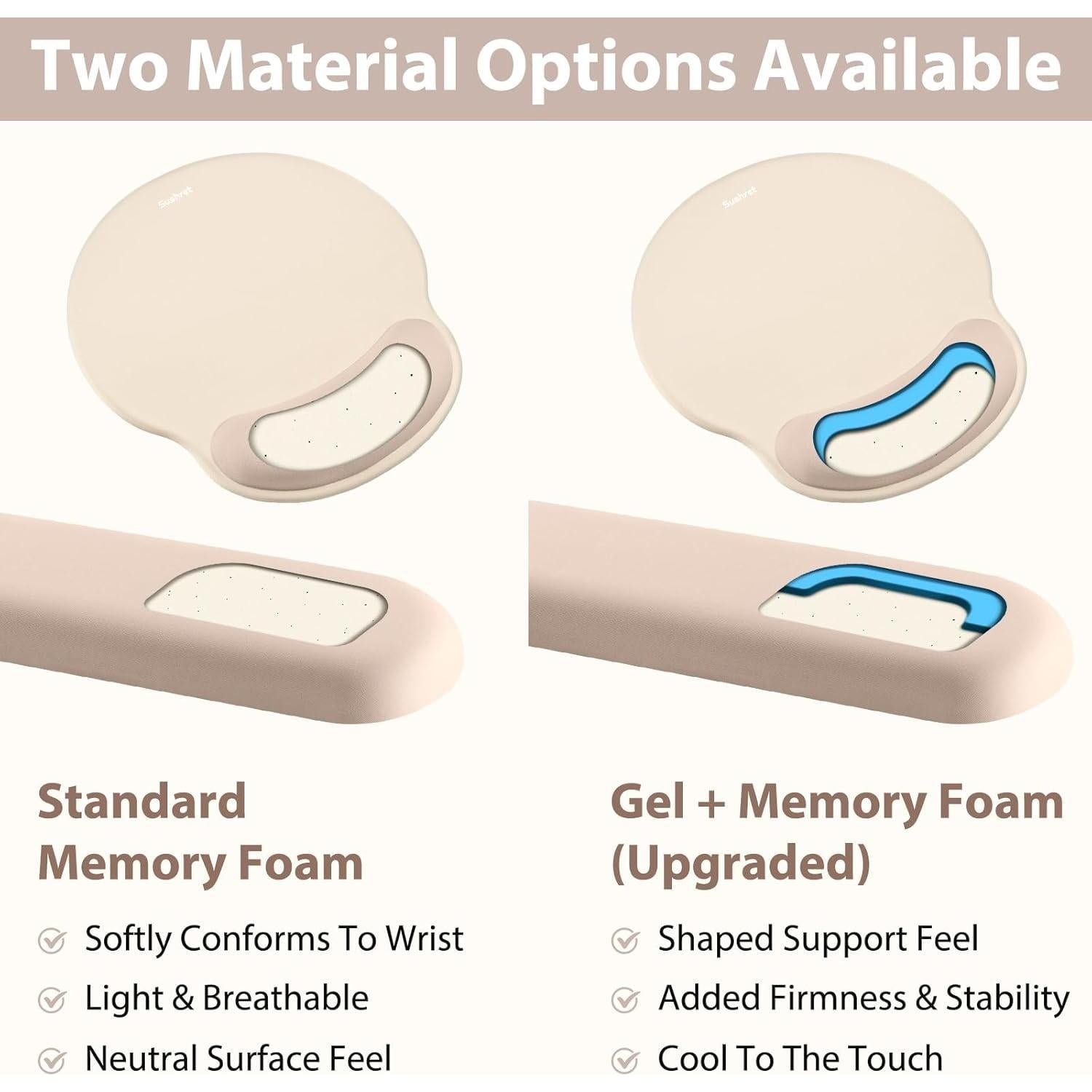 Set Alfombrilla de Ratón y Reposamuñecas Ergonómico Albaricoque