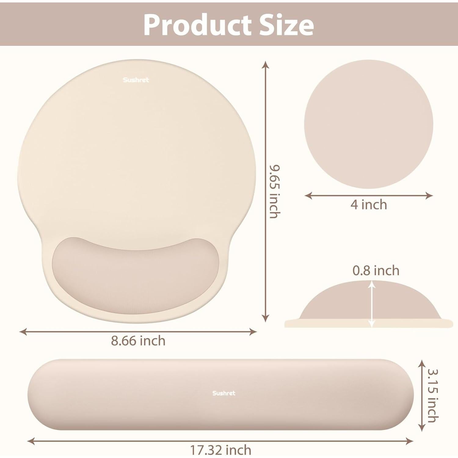 Set Alfombrilla de Ratón y Reposamuñecas Ergonómico Albaricoque