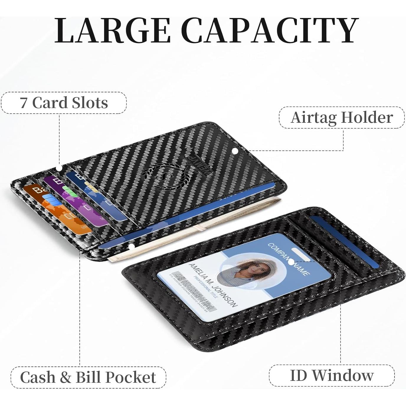 Cartera Personalizada WEMVP con Inicial y Bloqueo RFID - 11.4x8cm