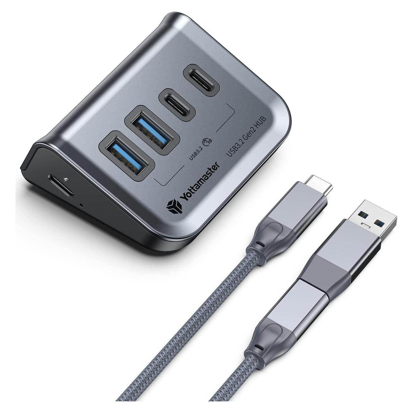 Hub USB 3.2 Yottamaster Triangular 2 USB-C 2 USB-A 10Gbps