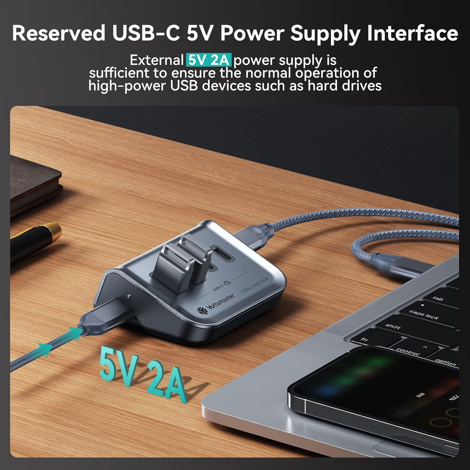 Hub USB 3.2 Yottamaster Triangular 2 USB-C 2 USB-A 10Gbps