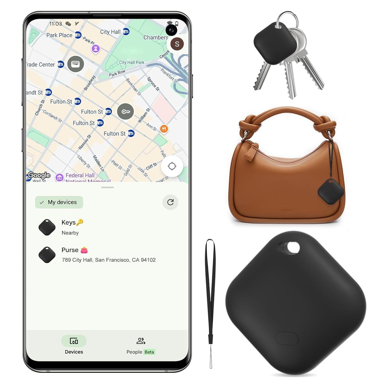 Rastreador Bluetooth Android Pepisk F02-B Negro IP67