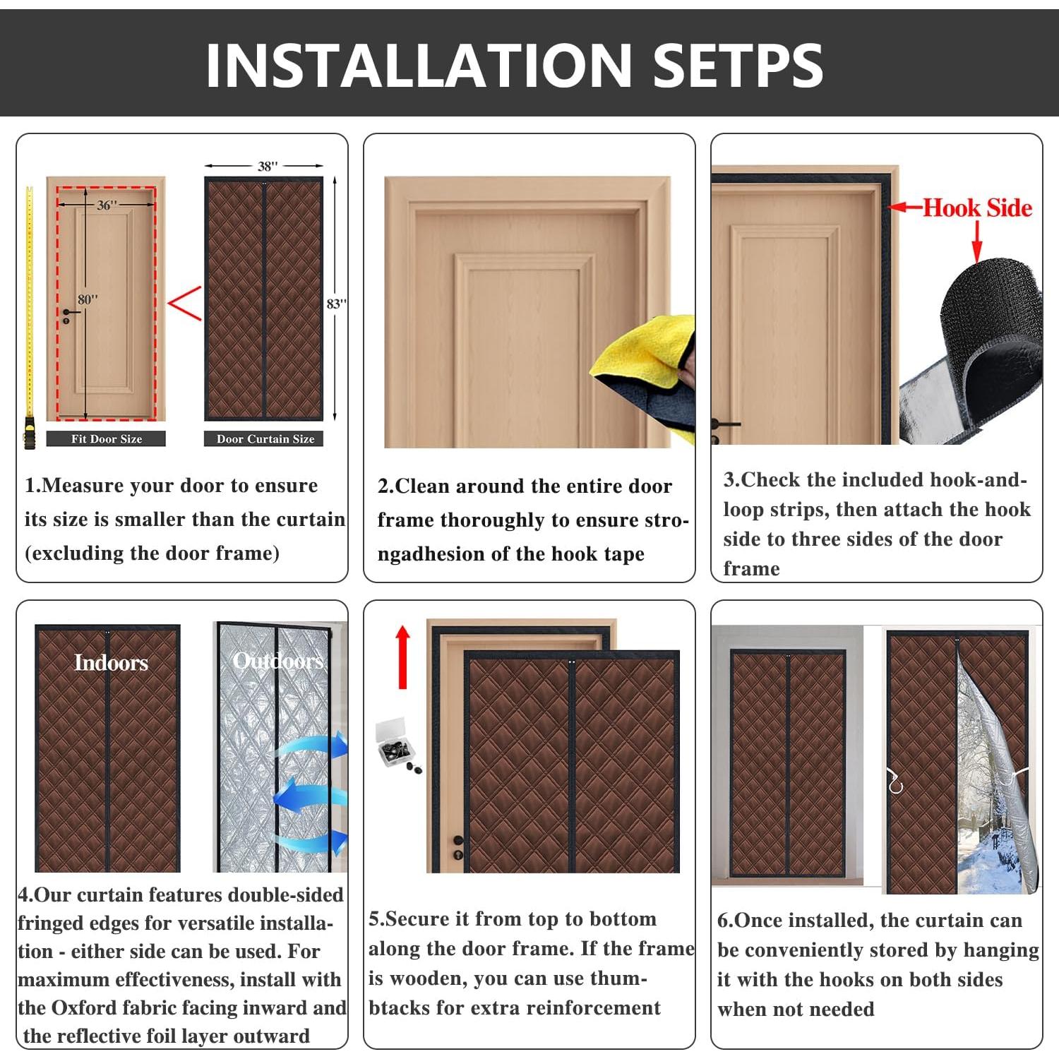 Cortina Aislante Térmica Gulrear 38x83 cm para Puertas