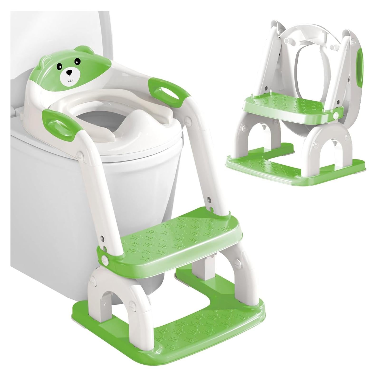 Asiento de Entrenamiento para Baño DEEKI Verde 2 en 1 Ajustable