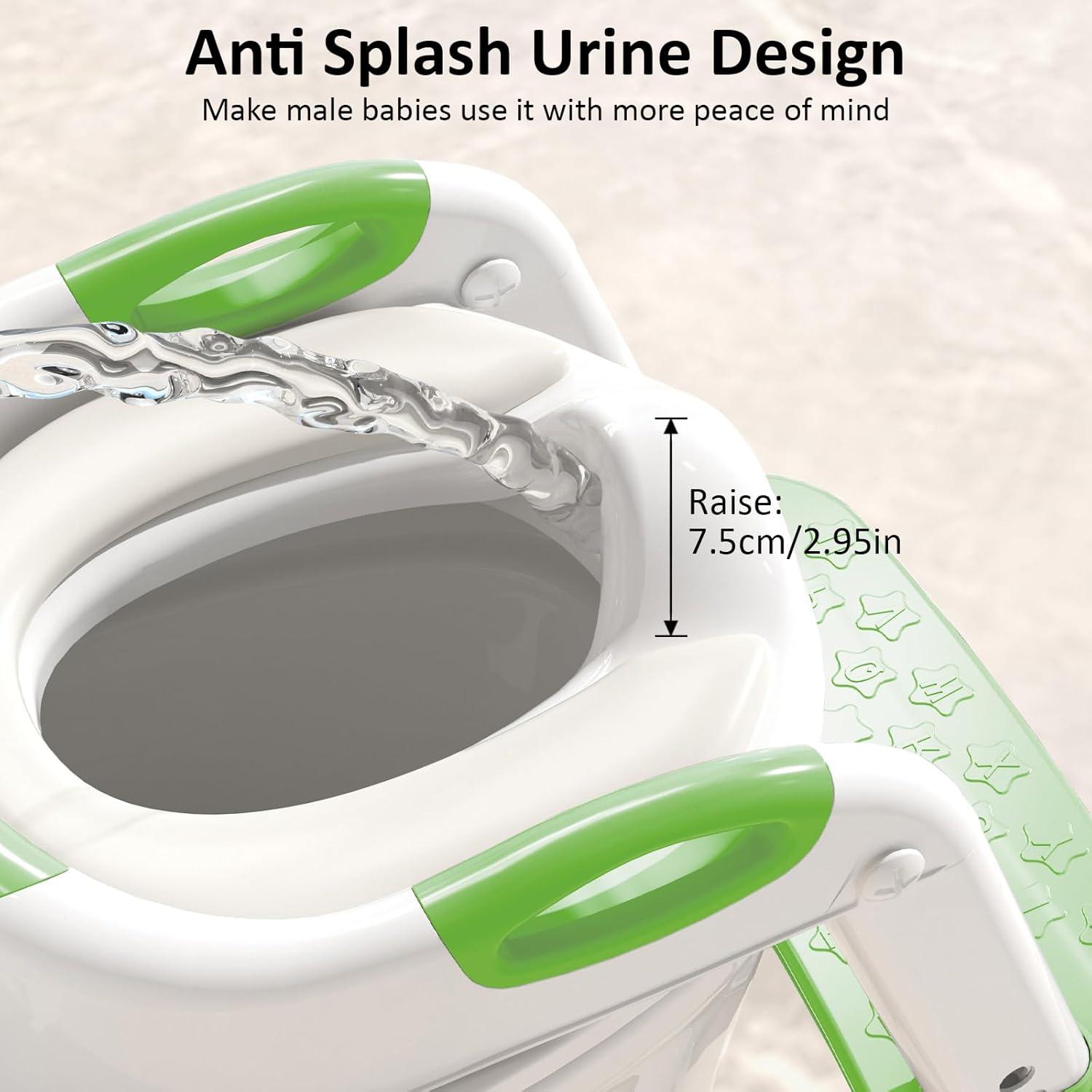 Asiento de Entrenamiento para Baño DEEKI Verde 2 en 1 Ajustable