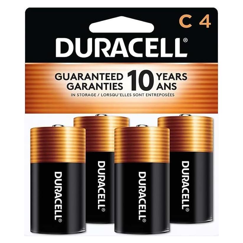 Baterías Alcalinas Duracell Coppertop C - Paquete de 4