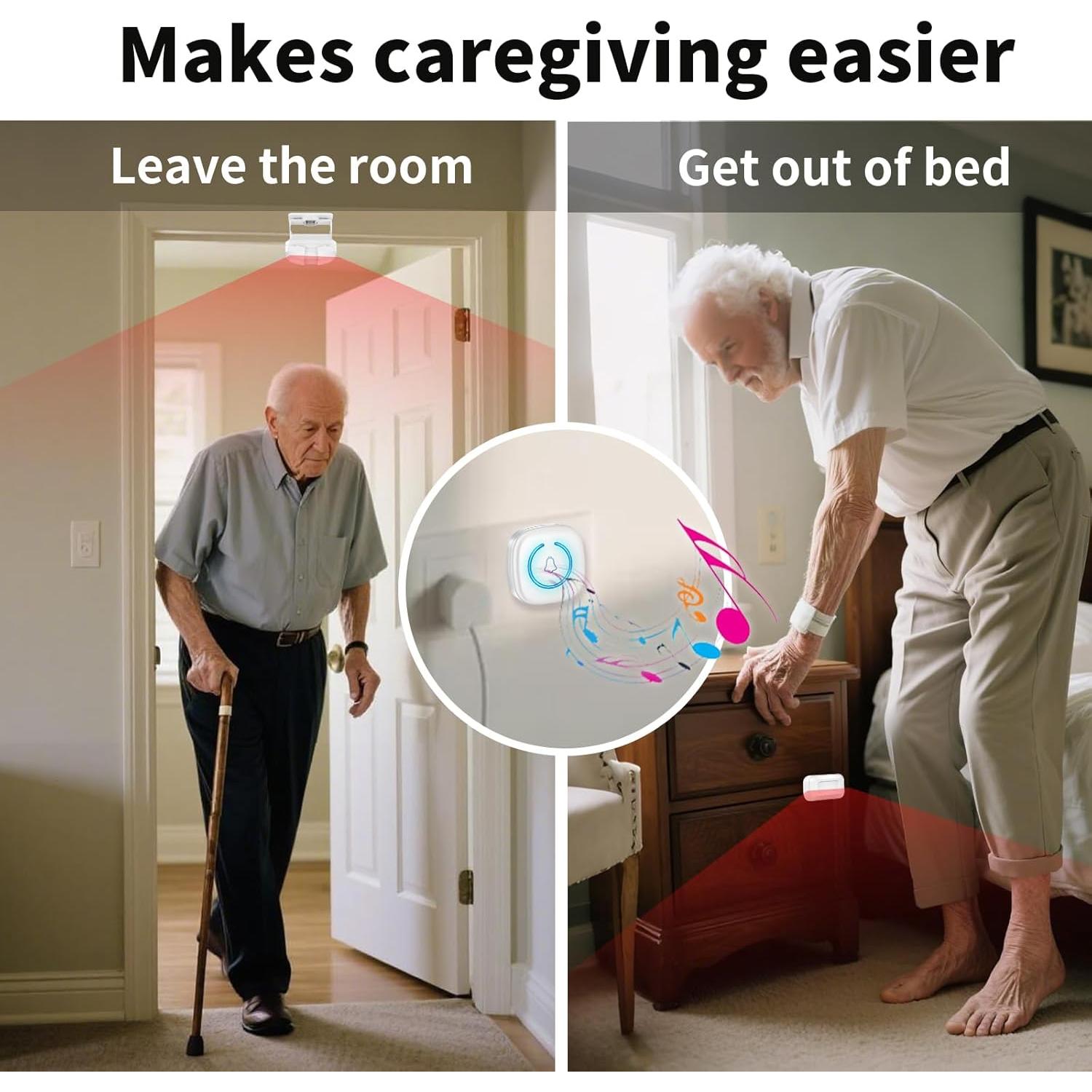 Alarma de Cama MERLRR con 2 Sensores de Movimiento y Receptor