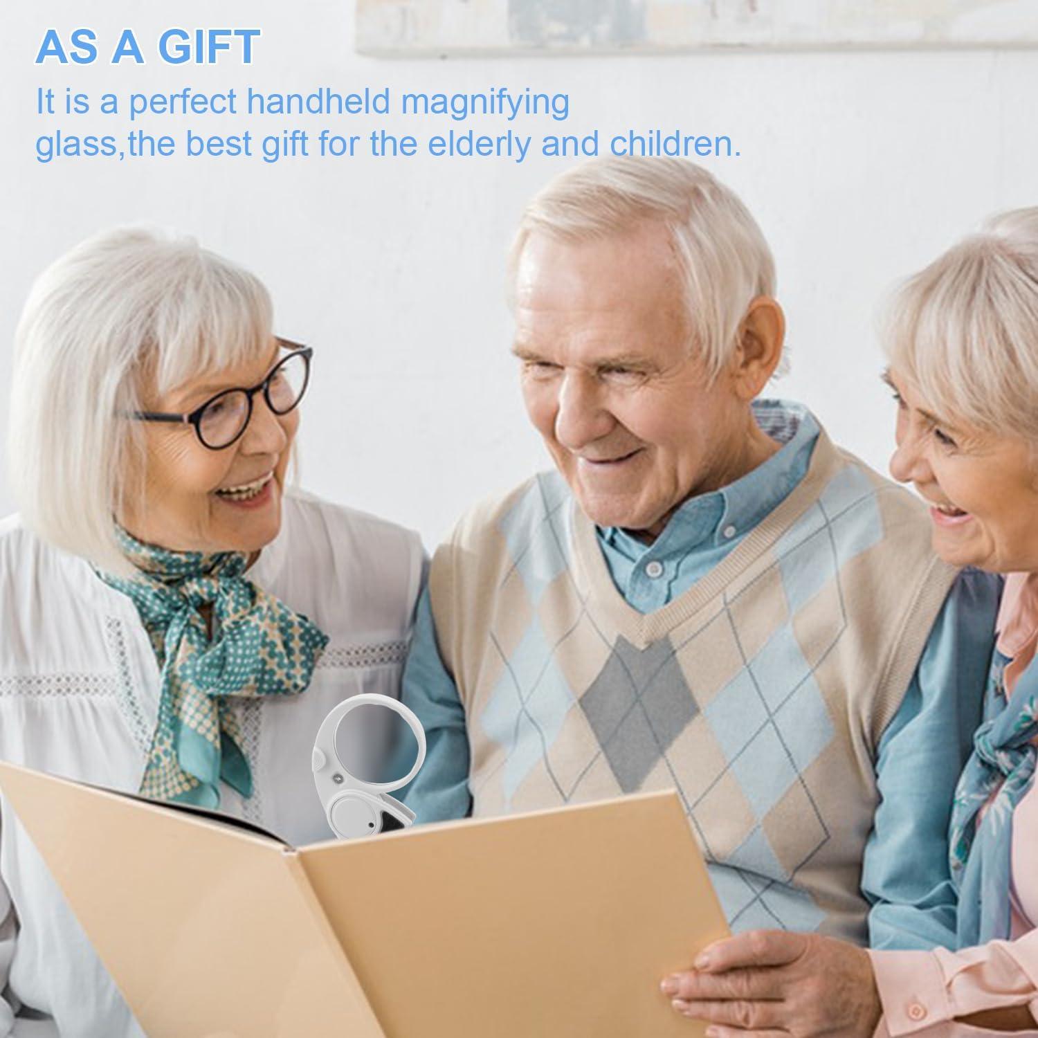 Lupa de bolsillo Rongon 5X con luz LED y llavero - 43 mm