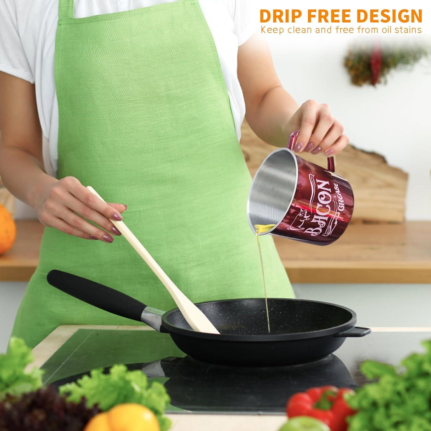 Contenedor de Grasa de Tocino QMET 1.3L con Colador Fino