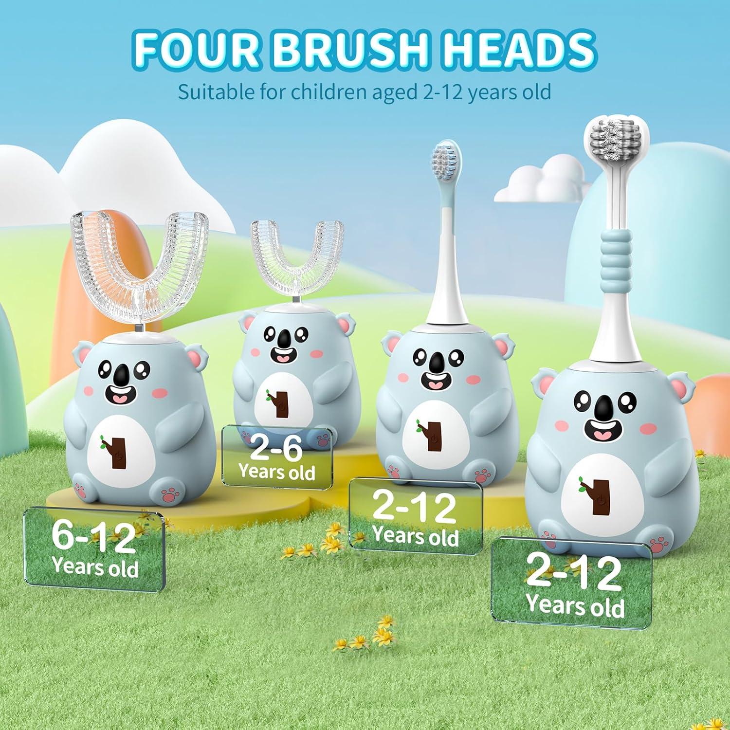 Cepillo de Dientes Eléctrico Infantil QDCYP Koala 360° 6 Modos