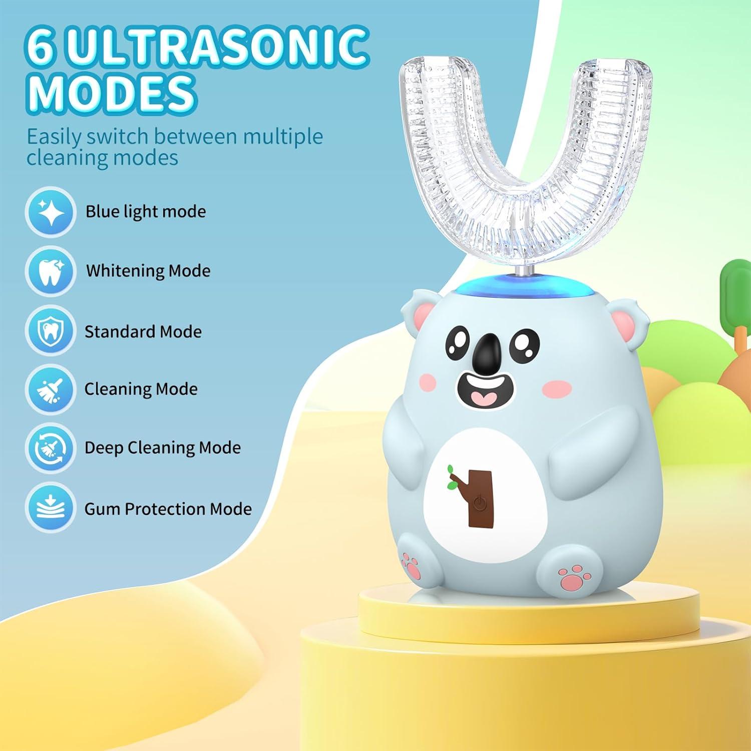 Cepillo de Dientes Eléctrico Infantil QDCYP Koala 360° 6 Modos