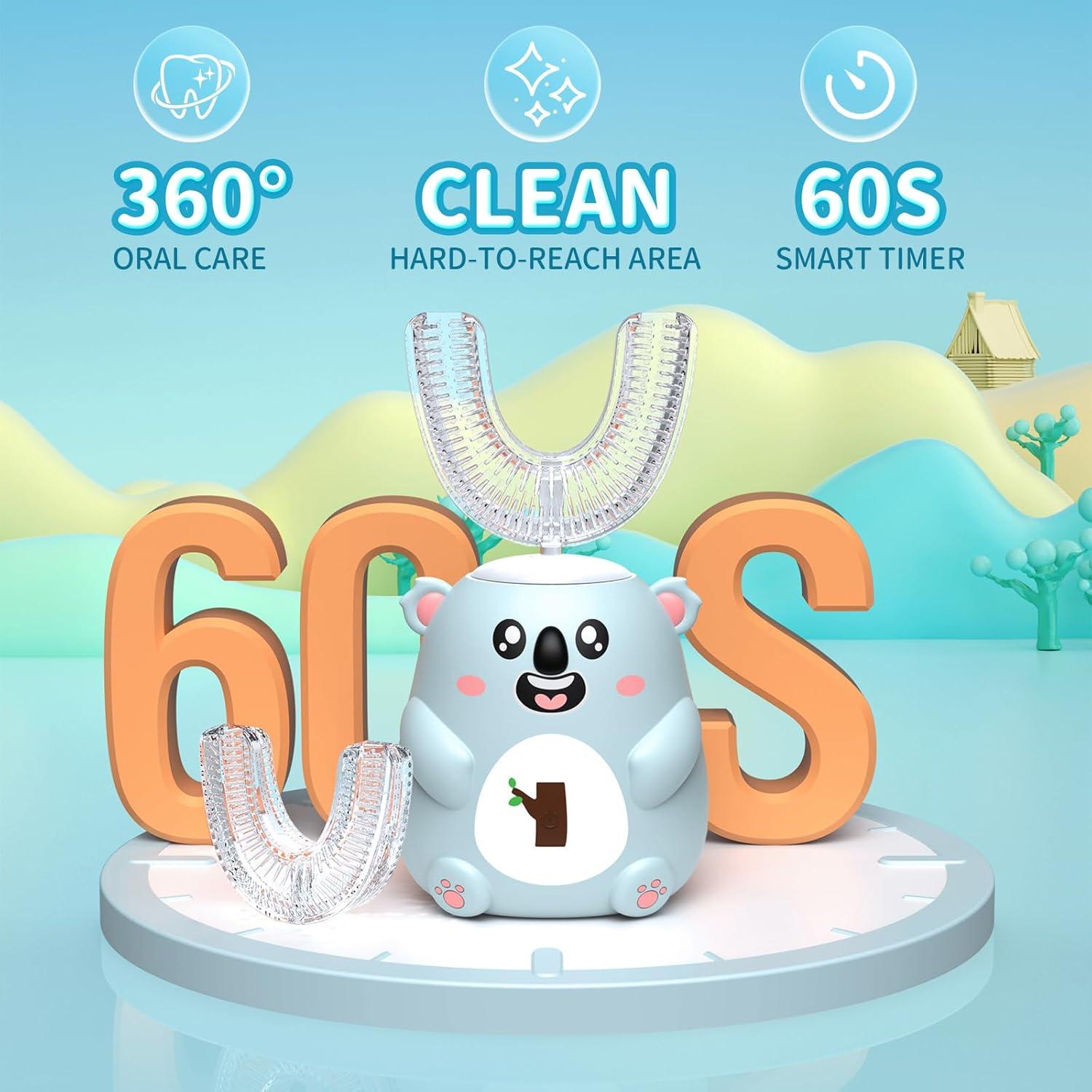 Cepillo de Dientes Eléctrico Infantil QDCYP Koala 360° 6 Modos