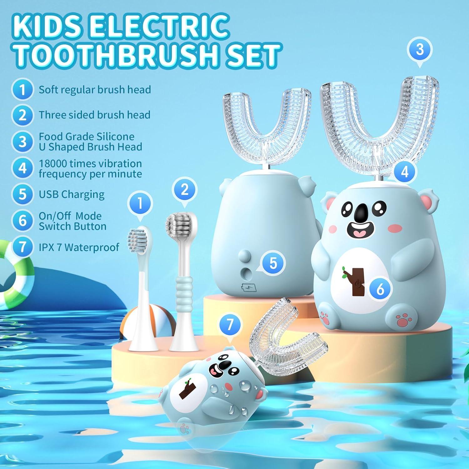 Cepillo de Dientes Eléctrico Infantil QDCYP Koala 360° 6 Modos