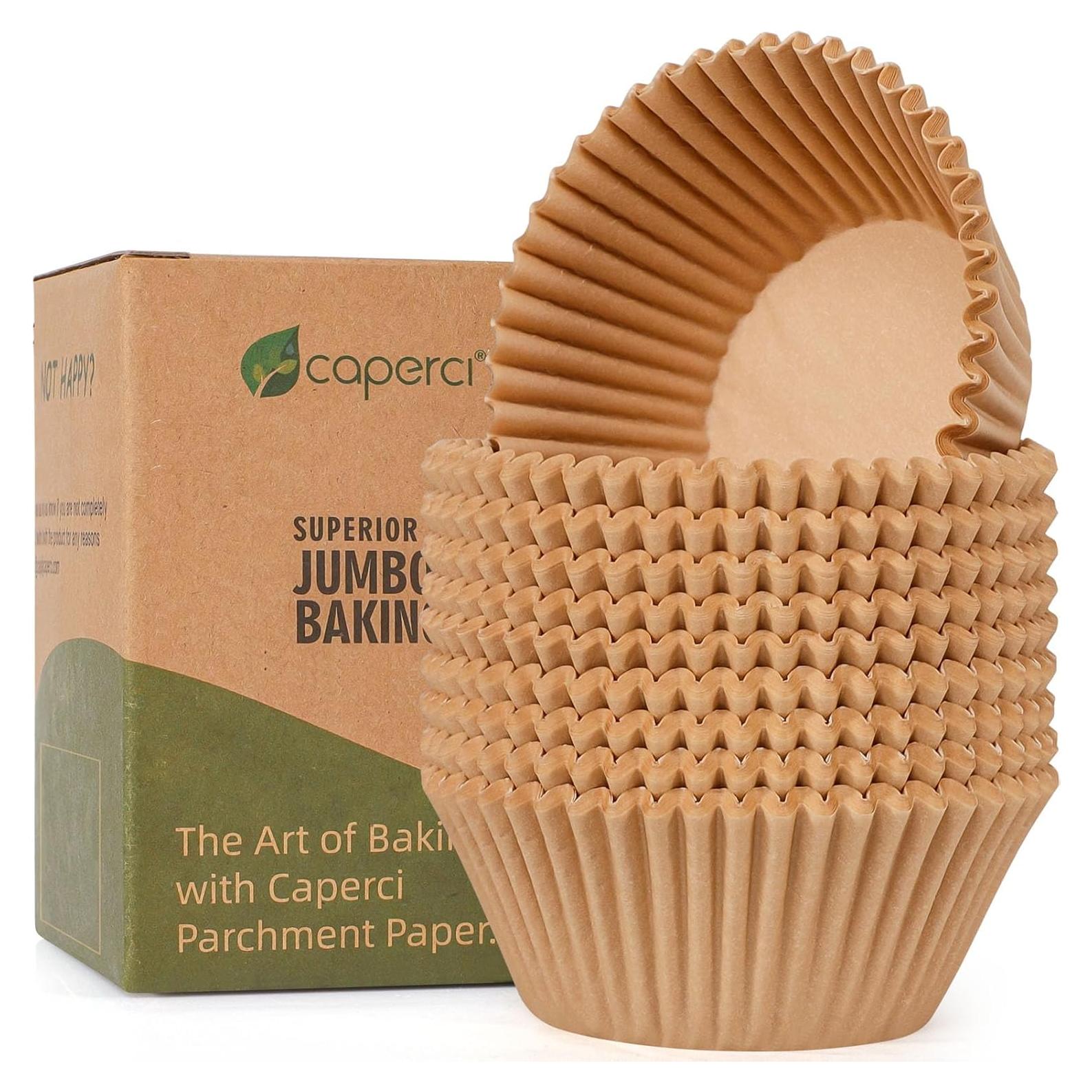 Caperci Forros Jumbo para Muffin 200pcs Papel Pergamino Natural