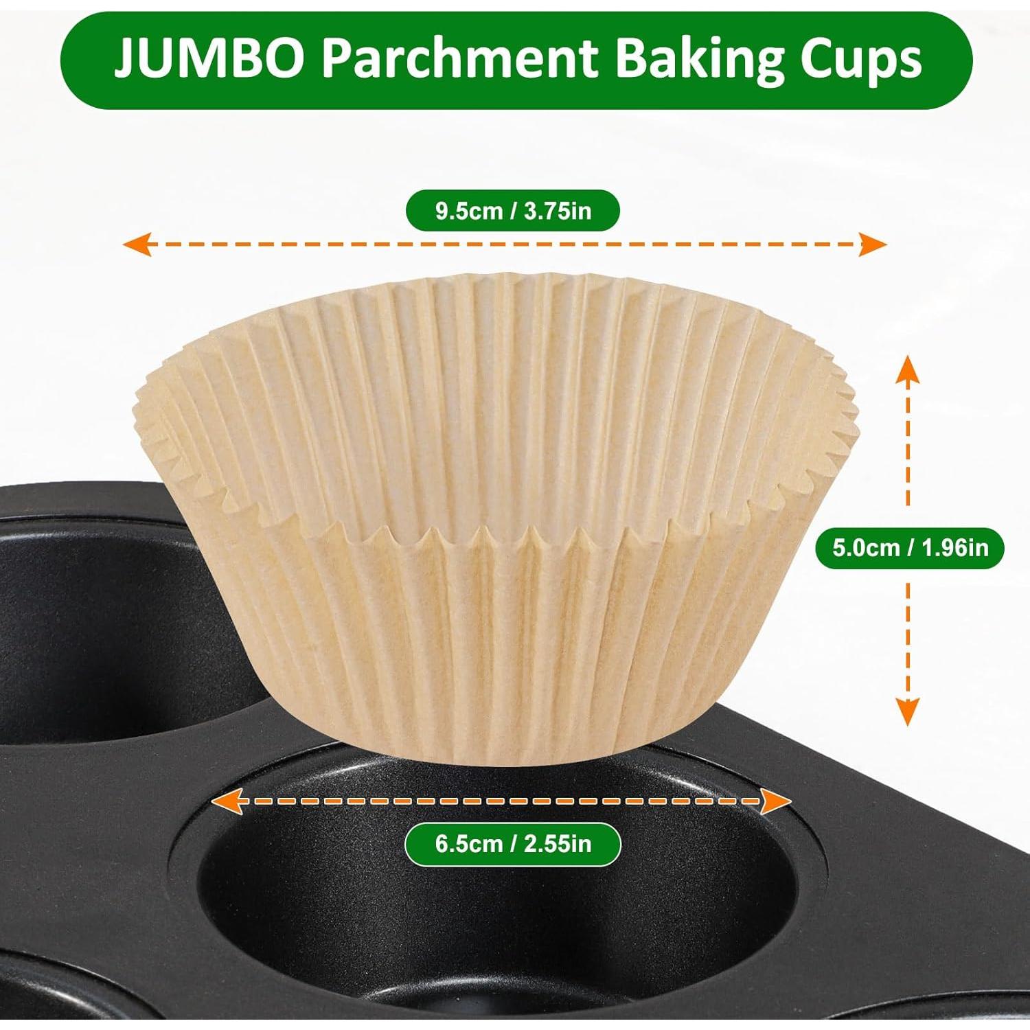 Caperci Forros Jumbo para Muffin 200pcs Papel Pergamino Natural