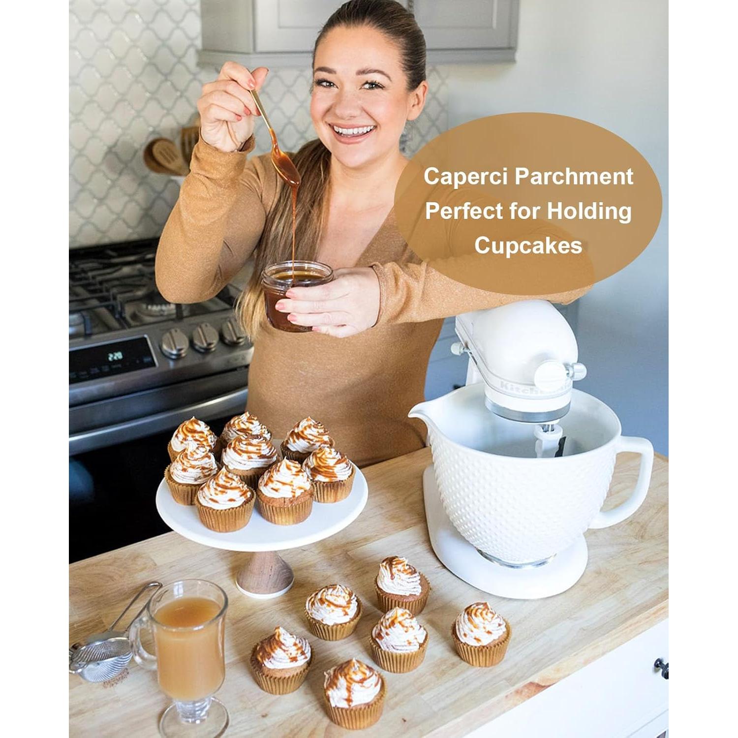 Caperci Forros Jumbo para Muffin 200pcs Papel Pergamino Natural