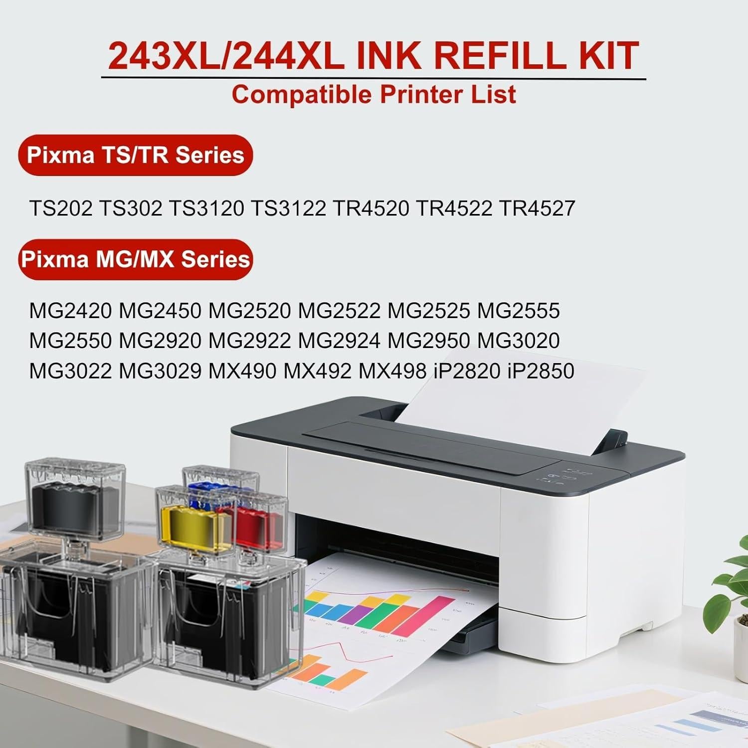 Kit de Recarga de Tinta 243XL 244XL VLOVEINK 9 Paquetes