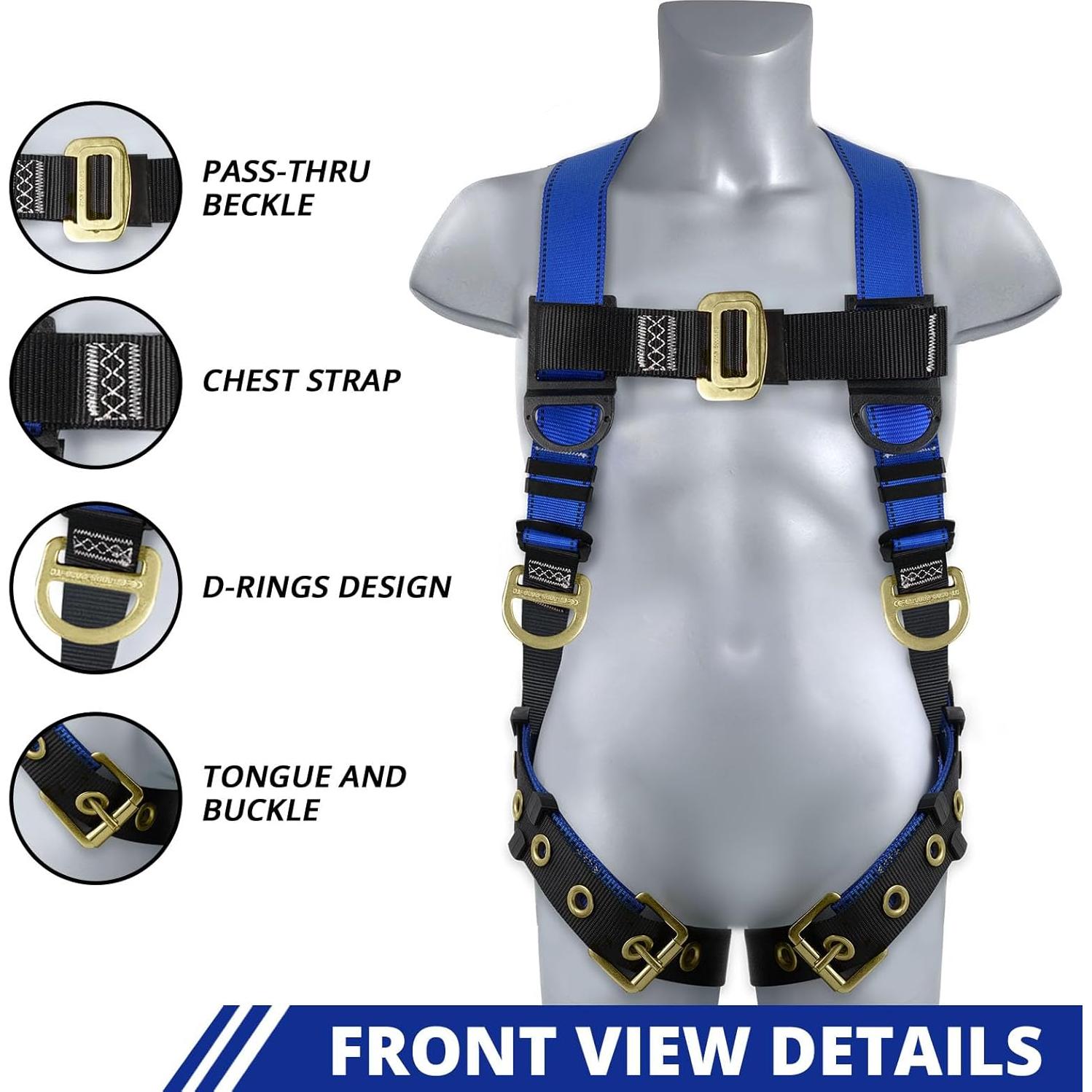 Arnés de Seguridad TRSMIMA Cuerpo Completo 5 Puntos Ajuste