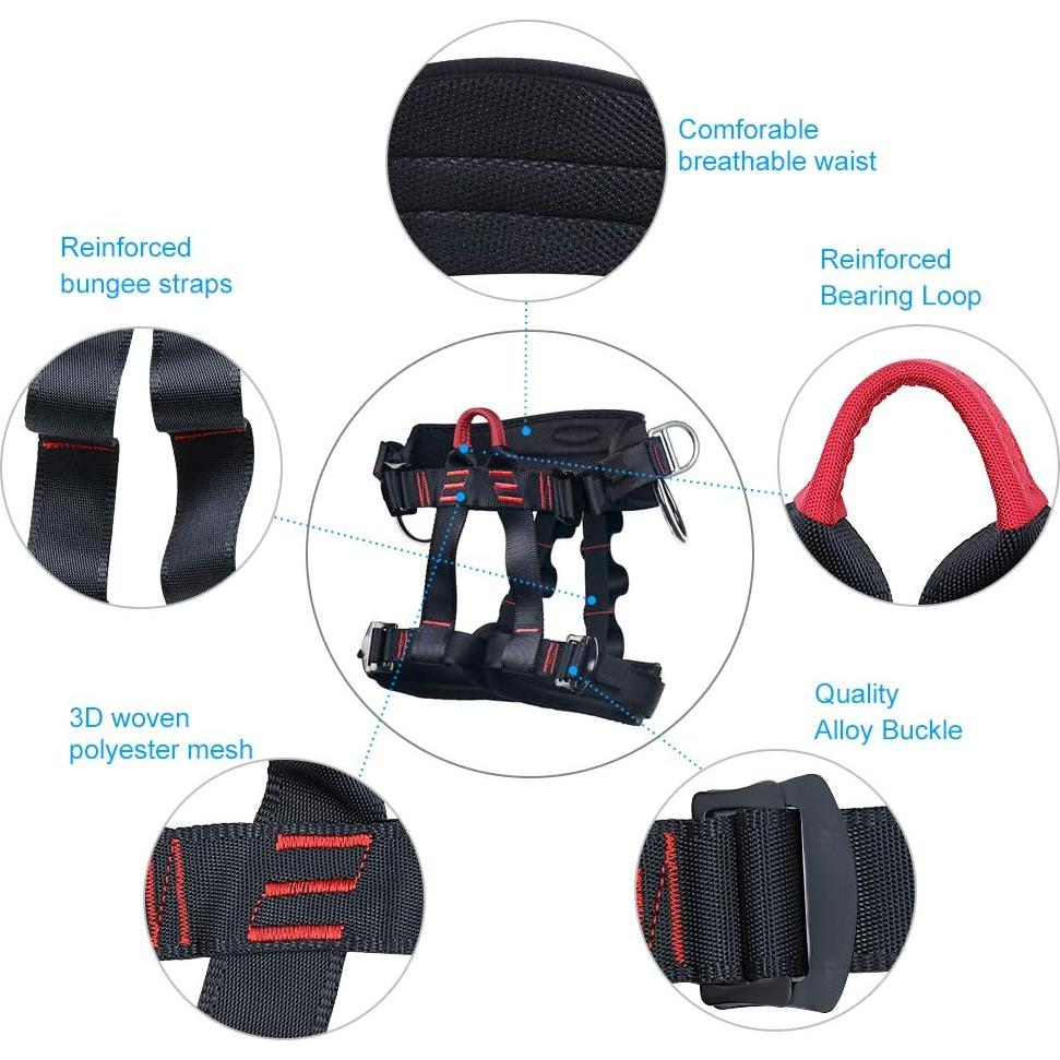 Arnés de Escalada X XBEN, Medio Cuerpo Ajustable Rojo