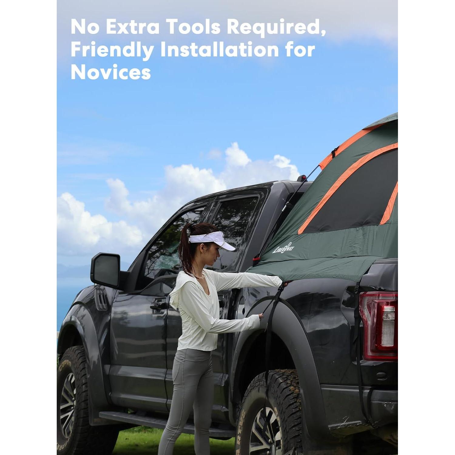 Tienda de Cama LIBERRWAY para Camiones Pickup 5.5-6ft Verde