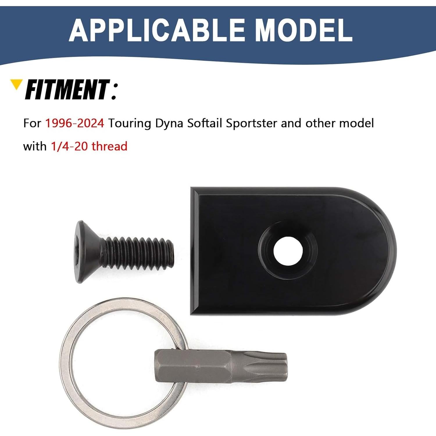 Tornillo Antirrobo 1/4"-20 Jiataban para Asiento Moto Negro