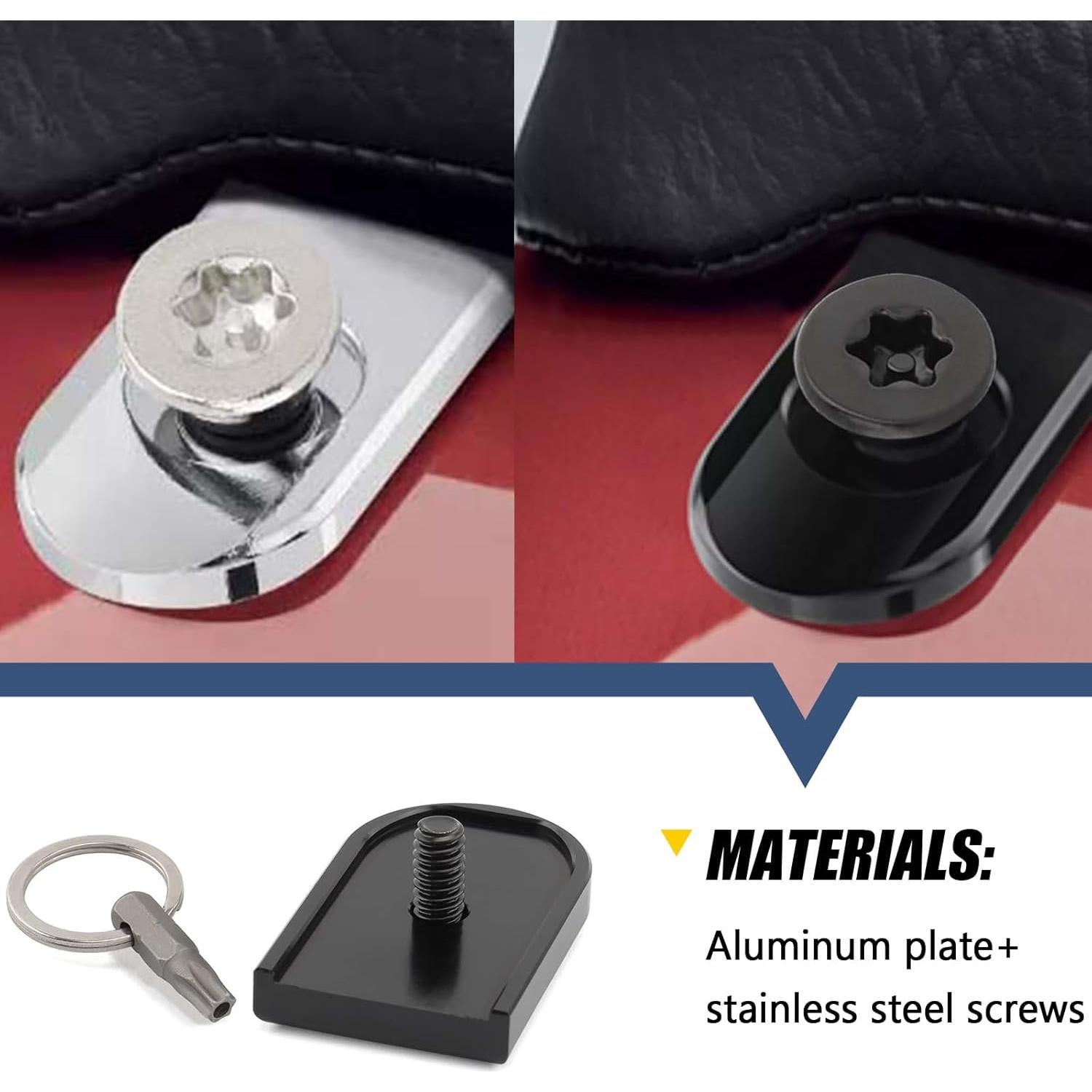 Tornillo Antirrobo 1/4"-20 Jiataban para Asiento Moto Negro