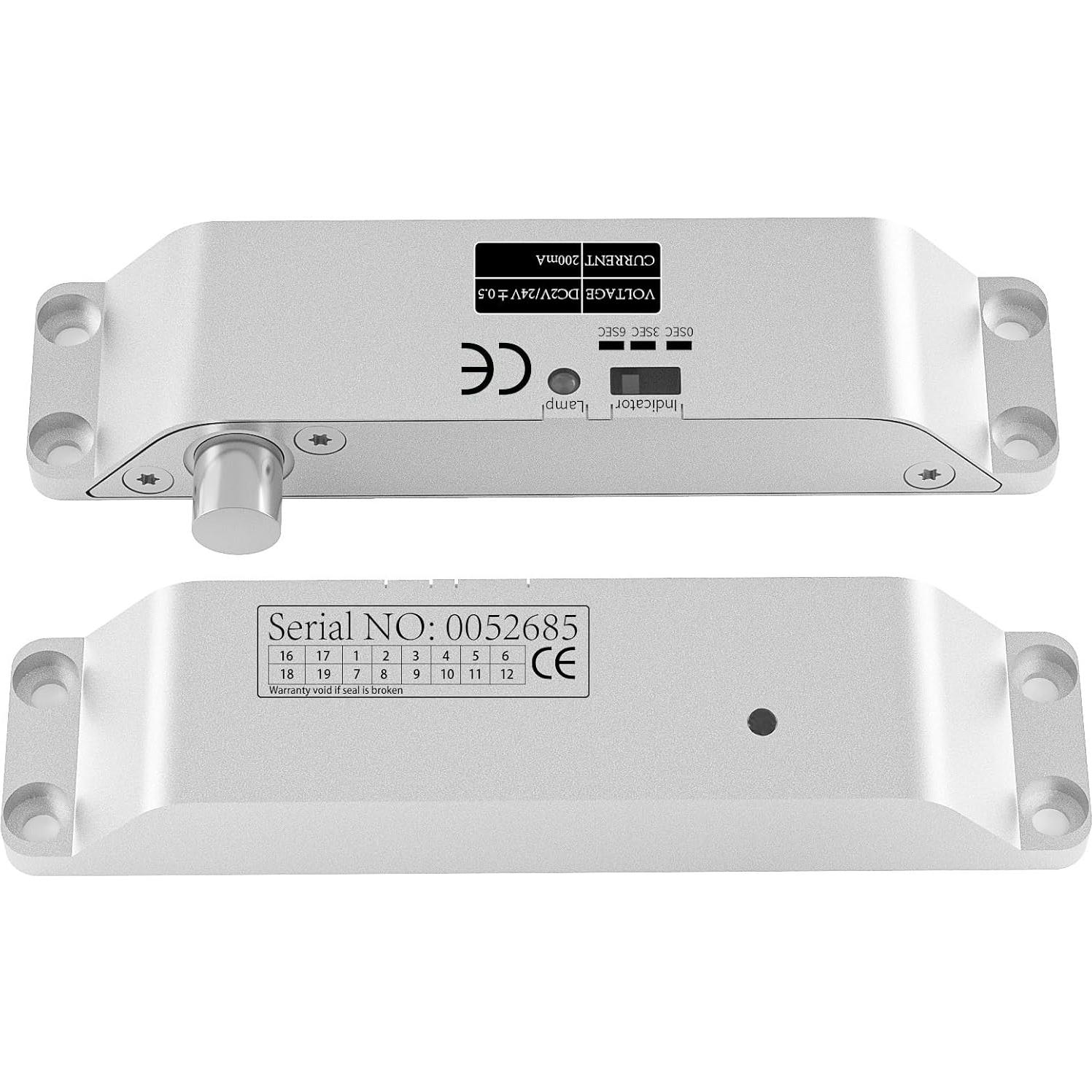 Cerradura de Perno Eléctrico NCLTHS 12V/24V Modo NC Seguridad