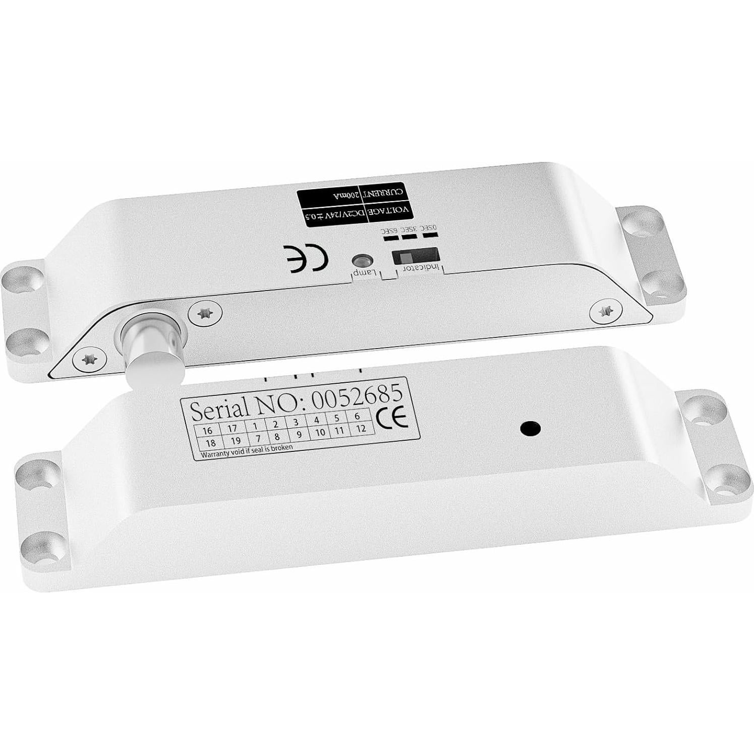 Cerradura de Perno Eléctrico NCLTHS 12V/24V Modo NC Seguridad