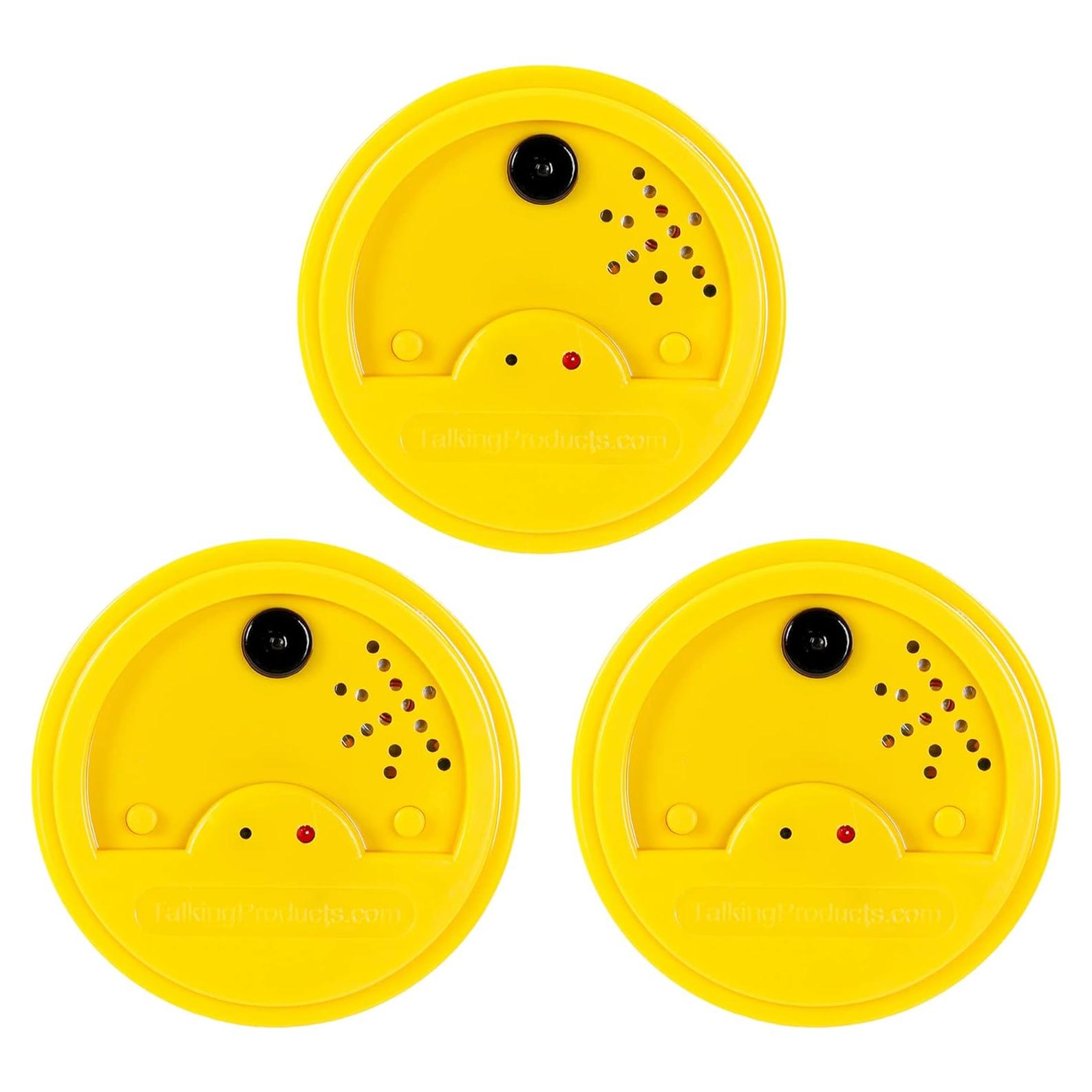 Latas de Sonido Grabables Productos que Hablan, Paquete de 3, Amarillo, 20 Segundos