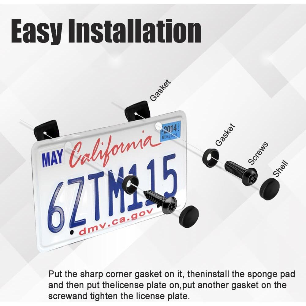 Tornillos de Placa de Matrícula Antirrobo WINUERK M6 Acero Inoxidable