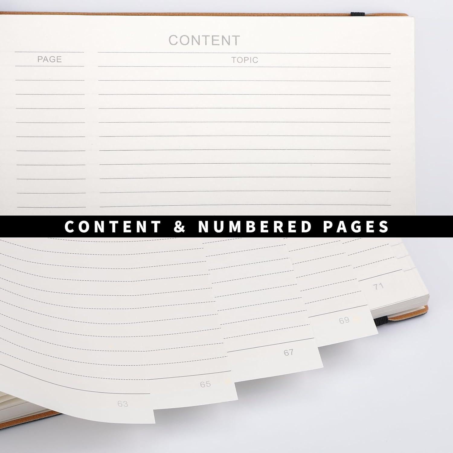 Cuaderno RETTACY B5 Páginas Numeradas 204, Tapa Cuero Suave