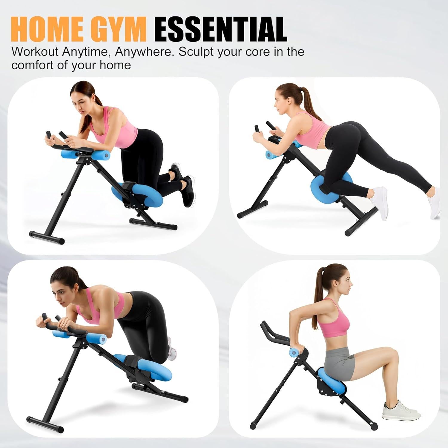 Entrenador Abdominal Ajustable PAPIBLU - Equipo Plegable para Ejercicio