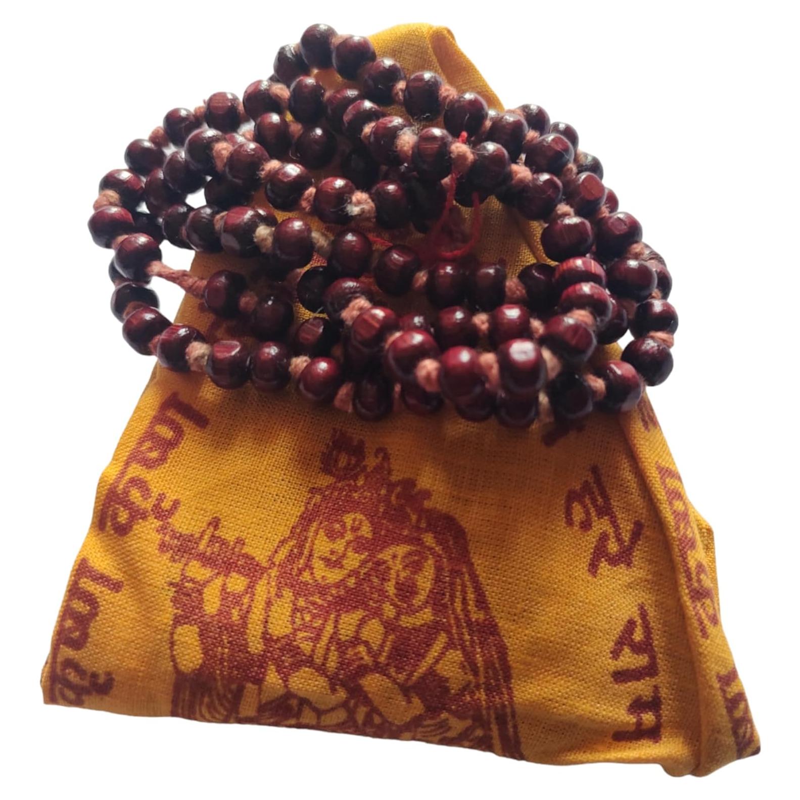 Mala de Tulsi 108 cuentas BHAVICREATION para Pooja roja