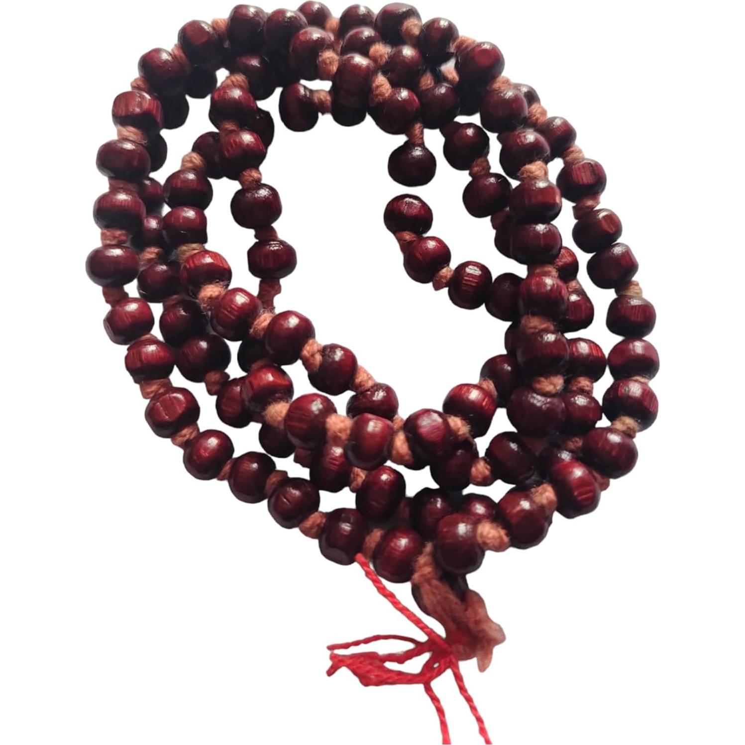 Mala de Tulsi 108 cuentas BHAVICREATION para Pooja roja