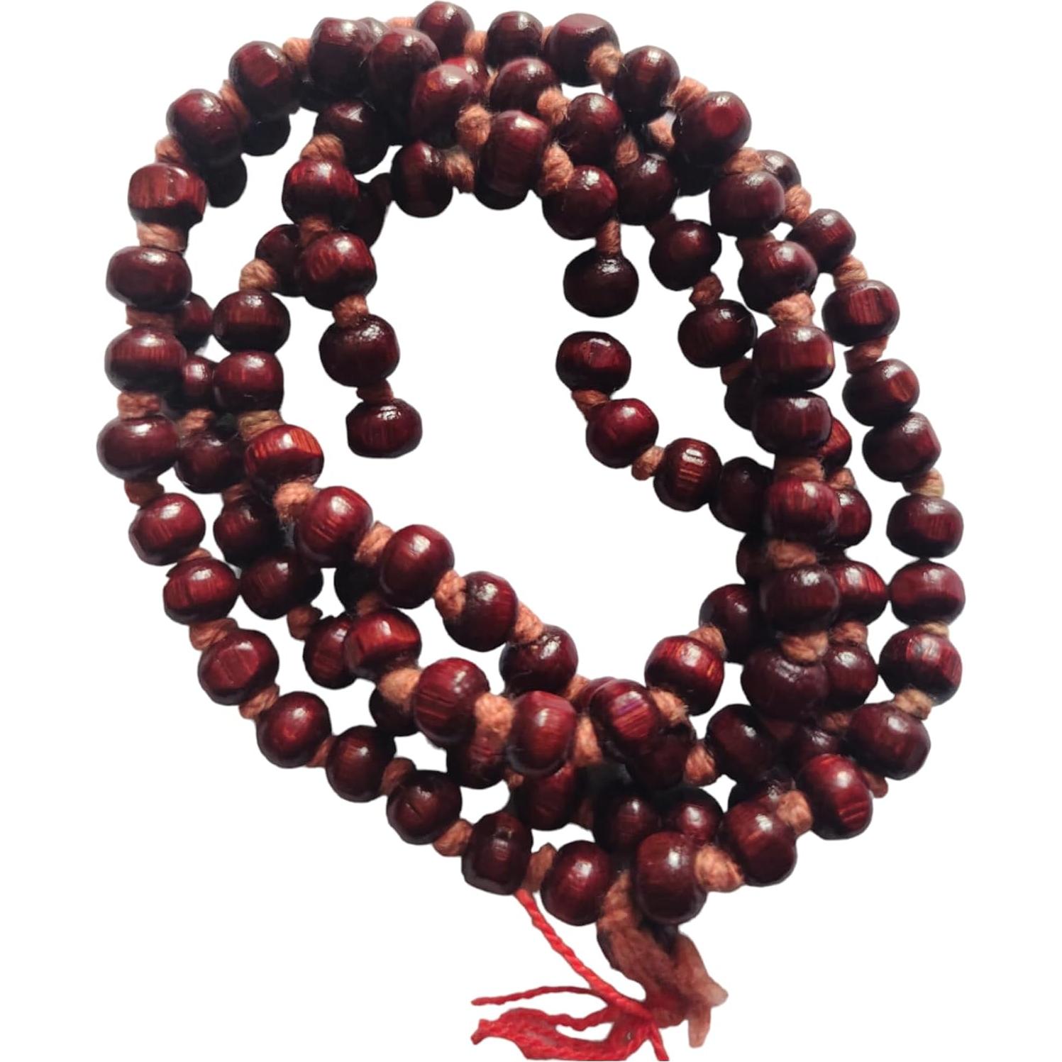 Mala de Tulsi 108 cuentas BHAVICREATION para Pooja roja