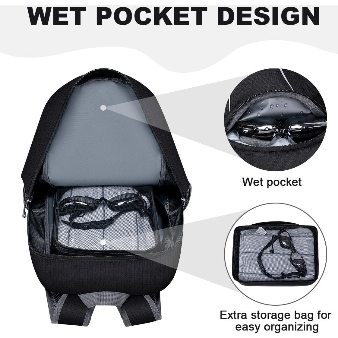 MIYCOO Mochila Plegable 45L Impermeable para Viajes Negra