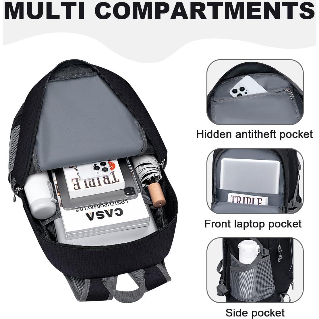 MIYCOO Mochila Plegable 45L Impermeable para Viajes Negra